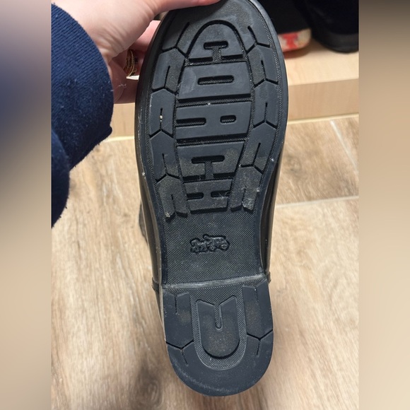 COACH Signature Fern Lace-Up Corset Signature Logo Rain Boots Black Sz 9 - Picture 4 of 7